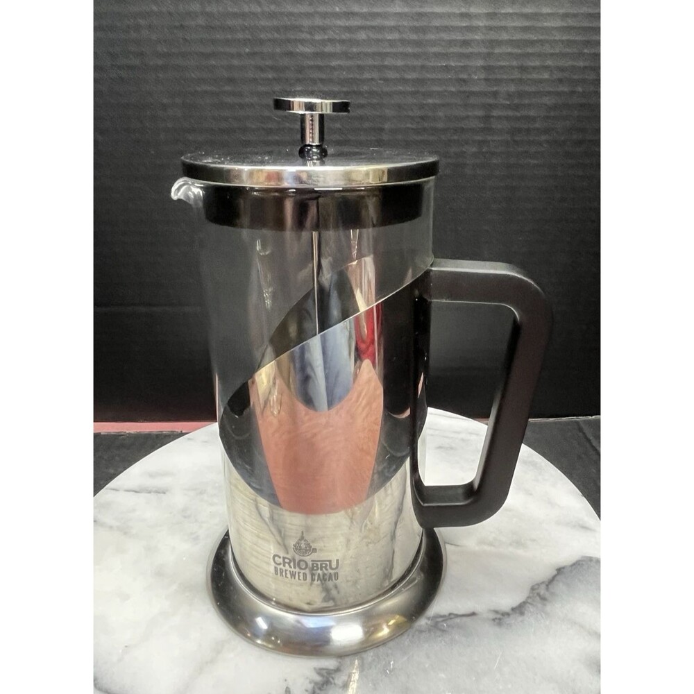 Crio Bru Brewed Cacao French Press - 34 oz / 8 Cup – 9" Tall – Stainless Steel